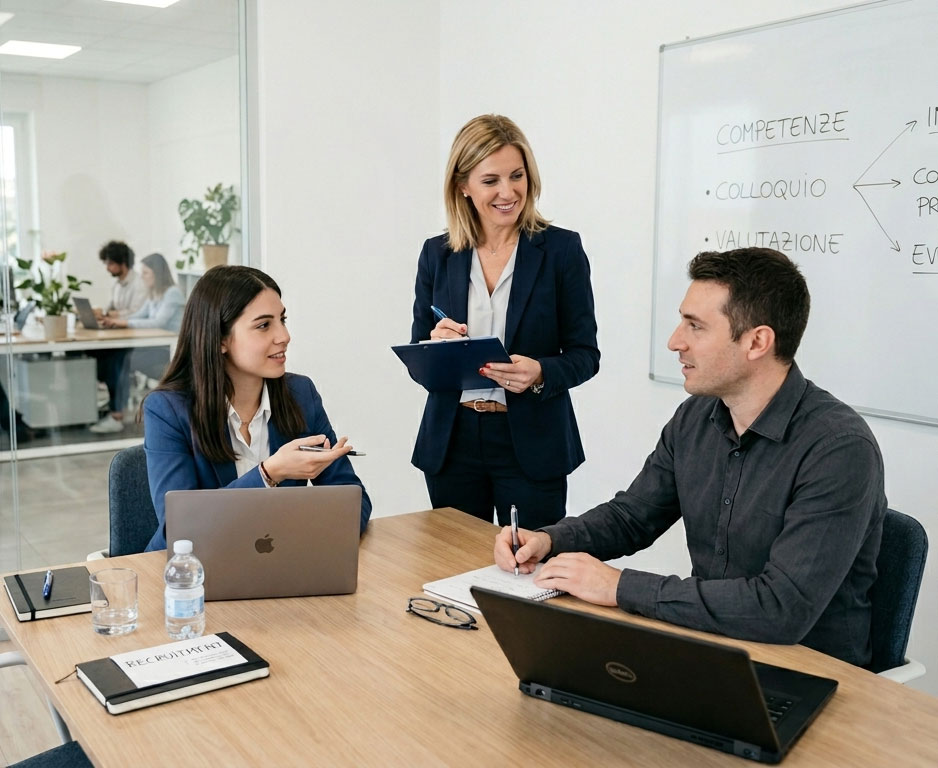 Team che redige il business plan in azienda